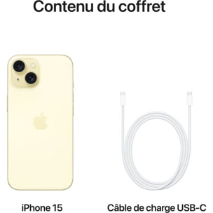 Smartphone APPLE iPhone 15 Jaune 128Go 5G