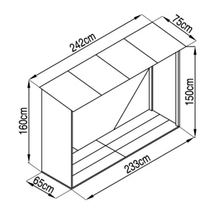 Abri à bûches métal gris 2 à 3 stères