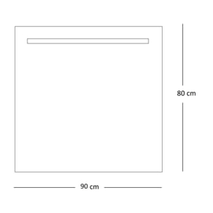 Miroir de salle de bain lumiére led horizontal Alday, 90x80cm