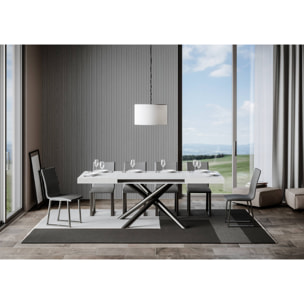 Tavolo allungabile 90x140/400 cm Famas bianco frassino telaio Antracite