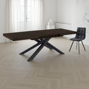 Table à manger extensible Tomasucci HELT, en MDF finition noyer, 90 × 160 × 75,5 cm
