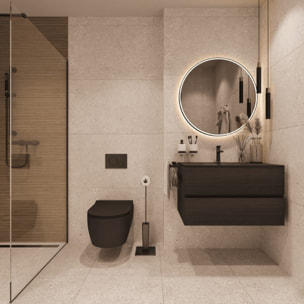 by Siko Mitigeur de lavabo sans tirette ni vidage, noir mat (SATBSDA271PC)