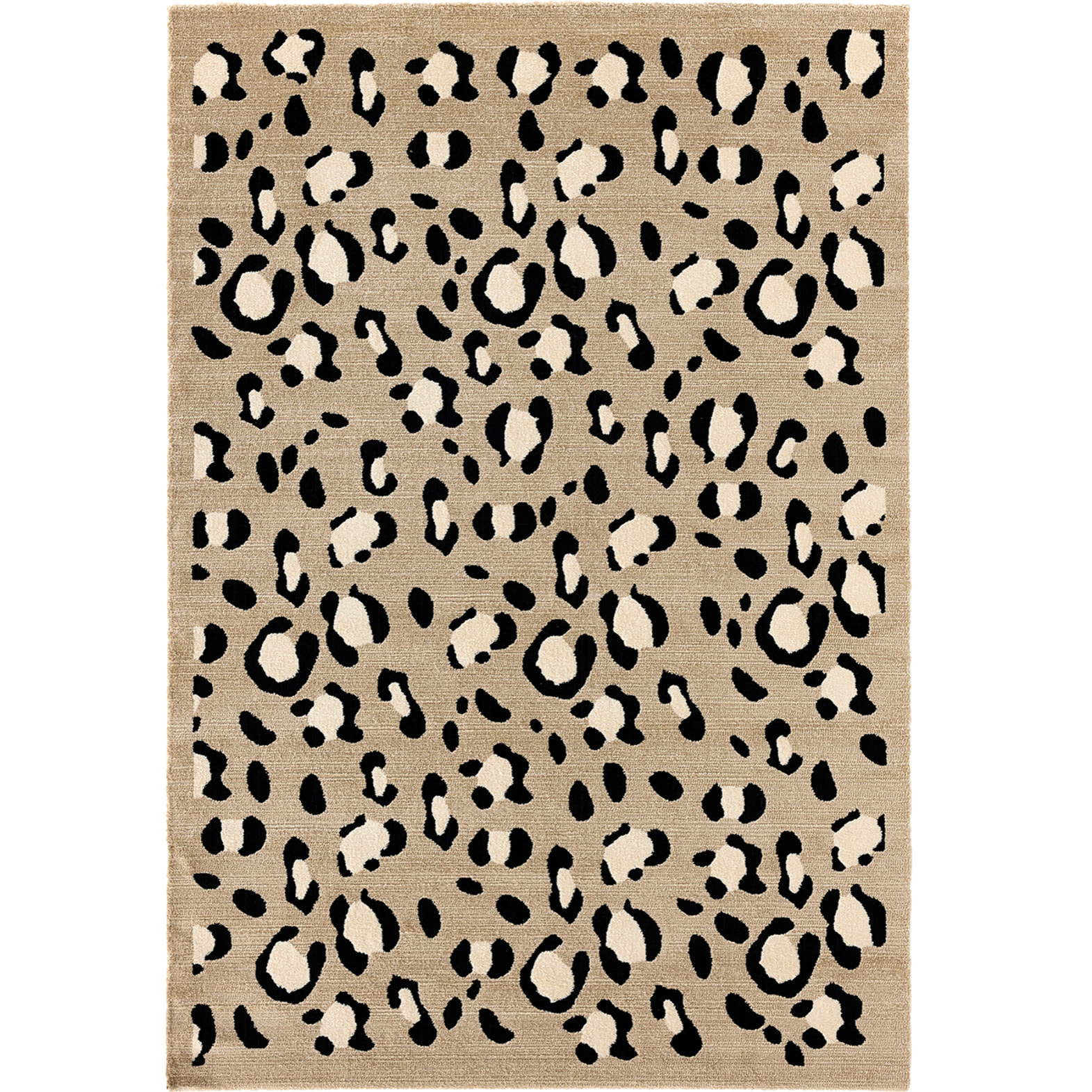 LEOVAH - Tapis salon motif léopard beige