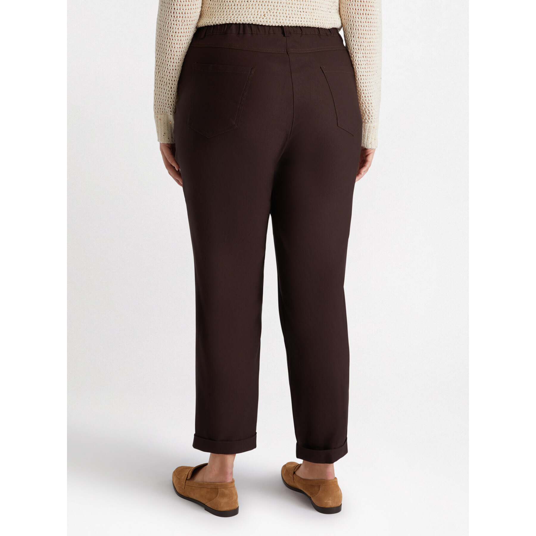 Fiorella Rubino - Pantalón barrel con botones - Marrón