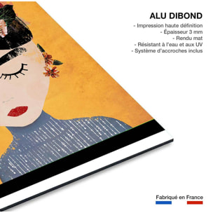 Tableau art frida kalho et sa couronne  Tableau alu Dibond
