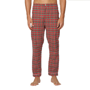 PIGIAMA UOMO flanella invernale scozzese rosso maglia rossa