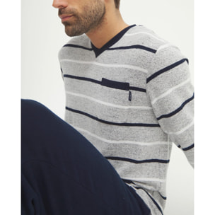Pijama hombre rayas azules vigore