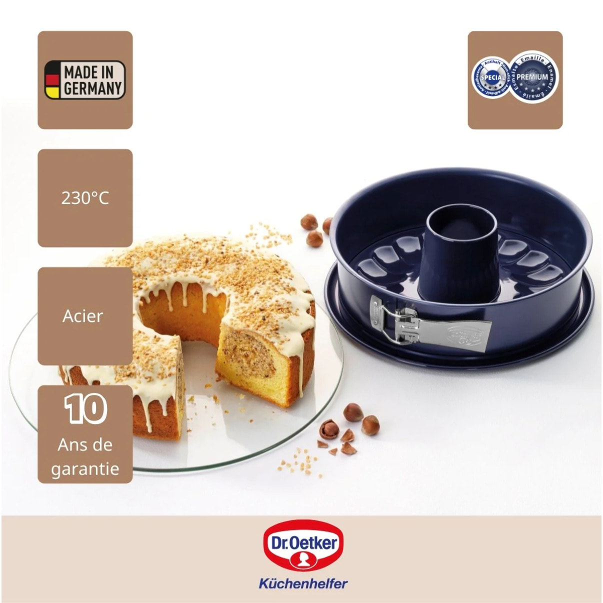 Moule à manqué à charnière avec fond à savarin 26 cm Dr Oetker Back Liebe