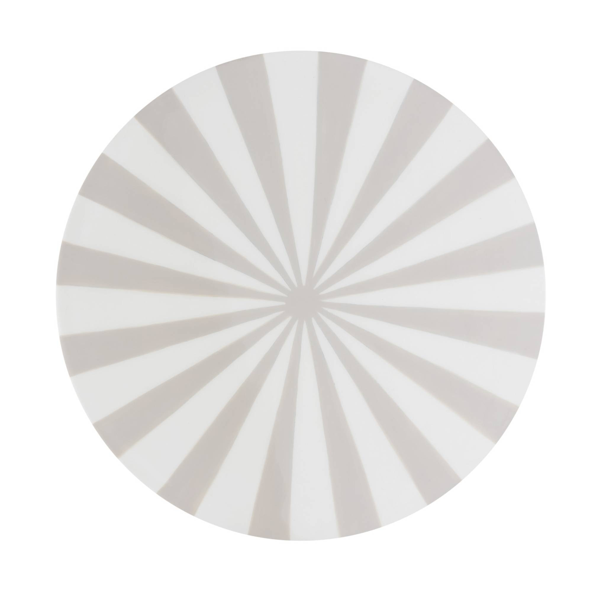 Table d'appoint. bout de canapé. table de chevet. acier émaillé rayures bicolore. gris beige et blanc. Ø34 x H41cm