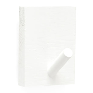 Cintre mural en bois massif blanc 8x6cm Hauteur: 8 Longueur: 6 Largeur: 1.4