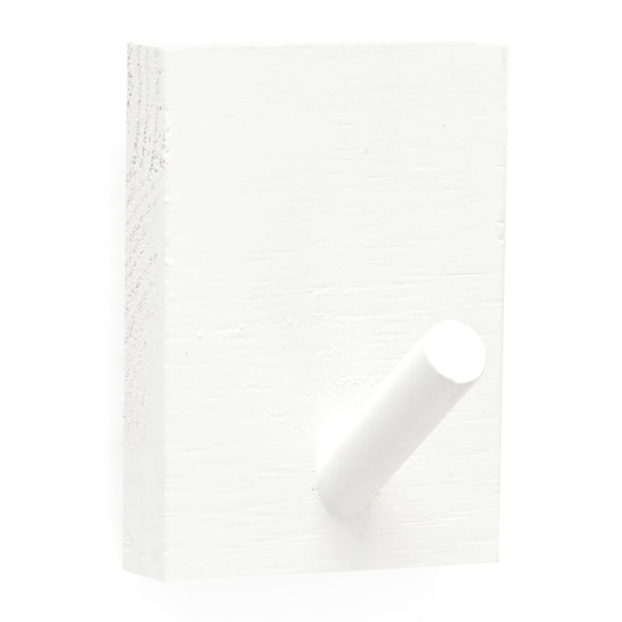 Cintre mural en bois massif blanc 8x6cm Hauteur: 8 Longueur: 6 Largeur: 1.4