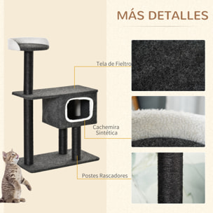 Árbol para Gatos 70x41x112 cm con Cueva Plataformas y Postes Rascadores de Sisal