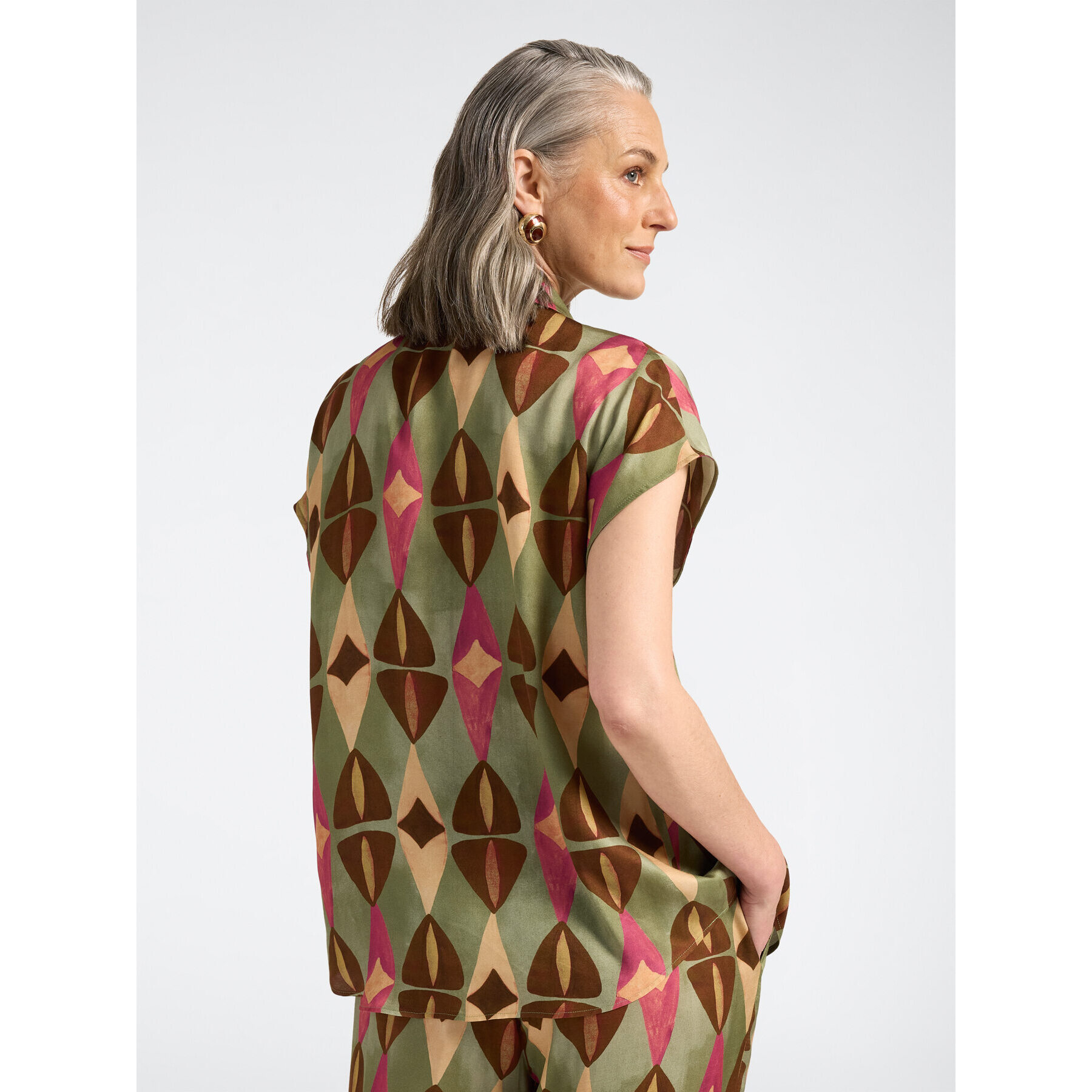 Elena Mirò - Blusa in viscosa stampata - Marrone