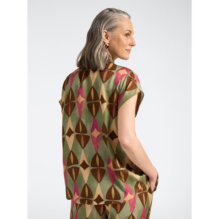 Elena Mirò - Blusa in viscosa stampata - Marrone