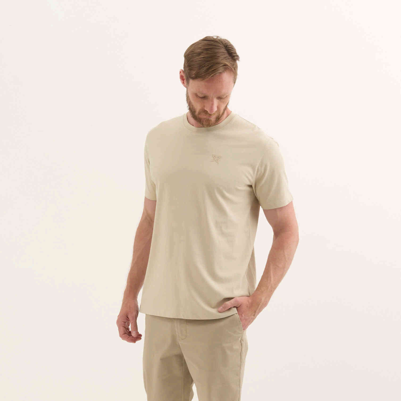 Camiseta Básica Algodón Orgánico Arena ESSENTIALS T-SHIRT SAND
