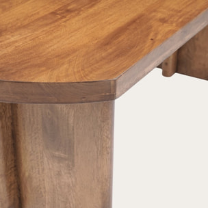 Table basse Dune -bois massif de mangue-couleur noyer 130 x 45 x 60 cm