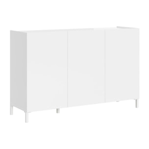 Aparador bajo 3 puertas 130x40x84 Solaria blanco brillante