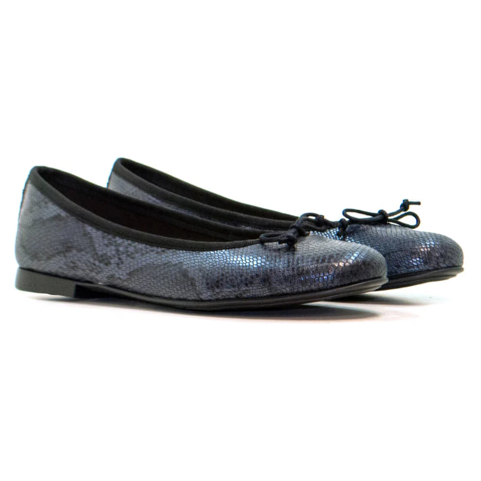 BAILARINA 166807 FABRICADO EN PIEL PITONE NEGRO