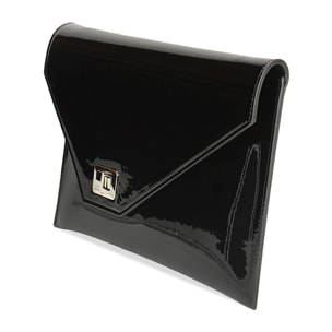 Pochette donna nera in vernice