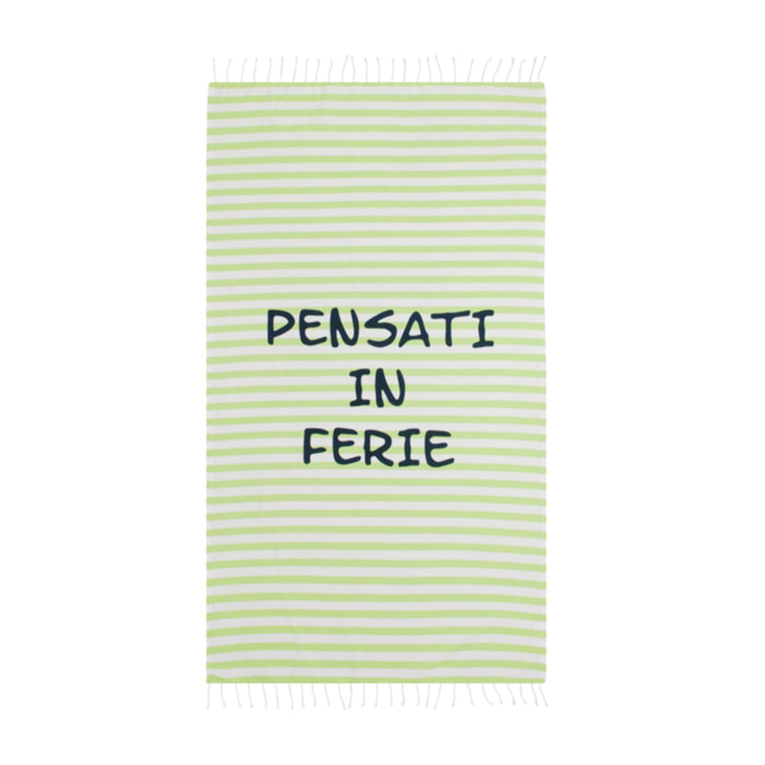 Telo Mare Fouta Con Frange Disegno Ferie