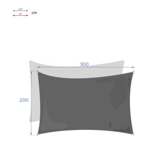 Voile d'ombrage rectangulaire "Curacao" ardoise 3x2m en polyester