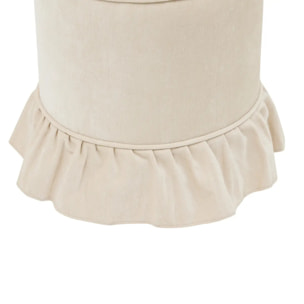 Pouf Fiora rond D.36cm ivoire