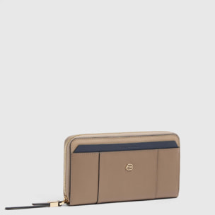 Piquadro Portafogli donna grande zip-around