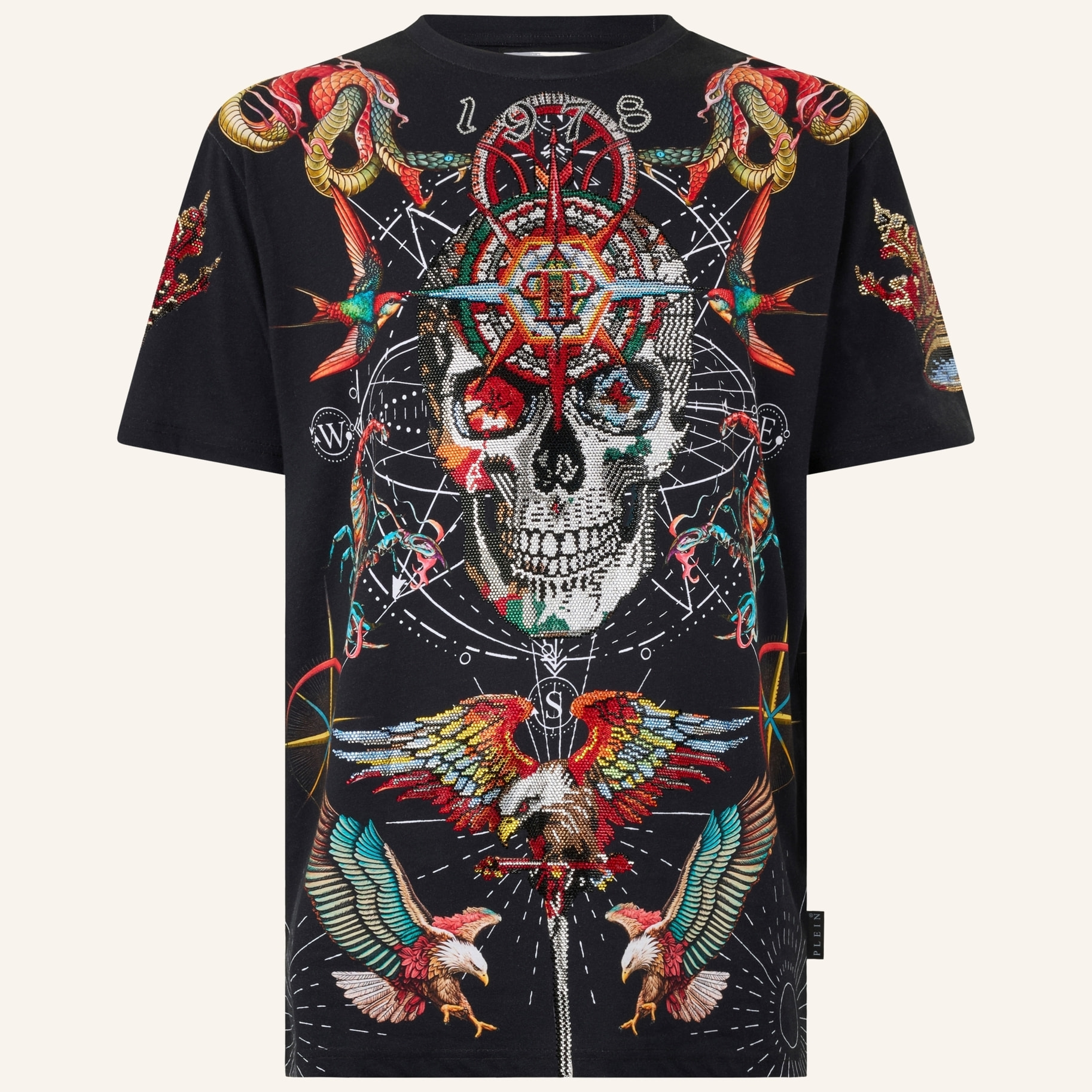 PHILIPP PLEIN Round Neck T-Shirt Tattoo Stones