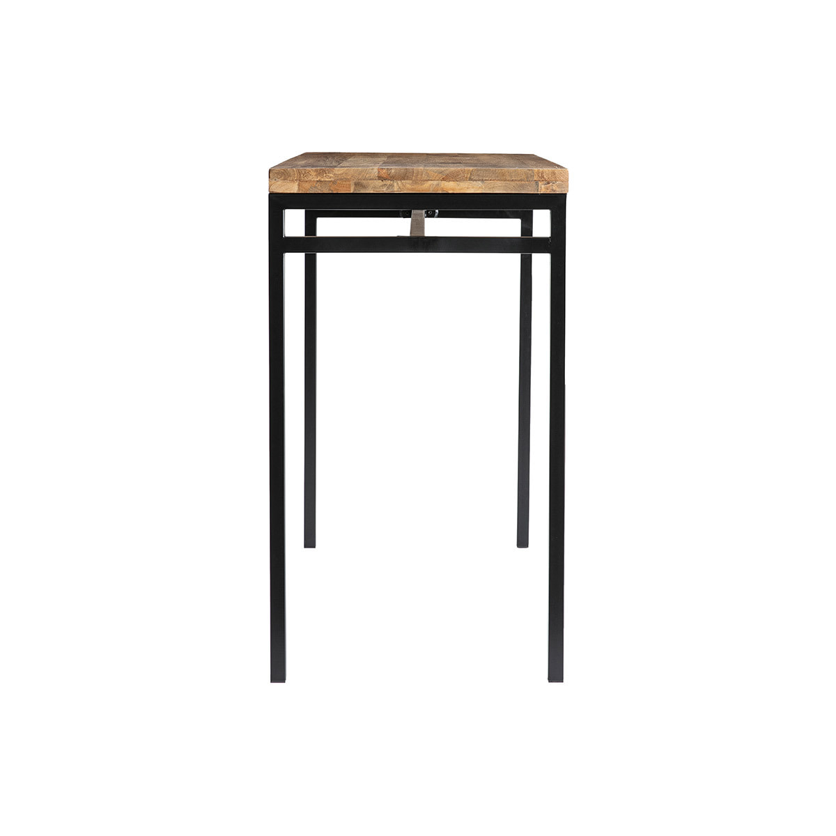 Table haute industrielle en bois manguier massif et métal noir L115 cm YPSTER