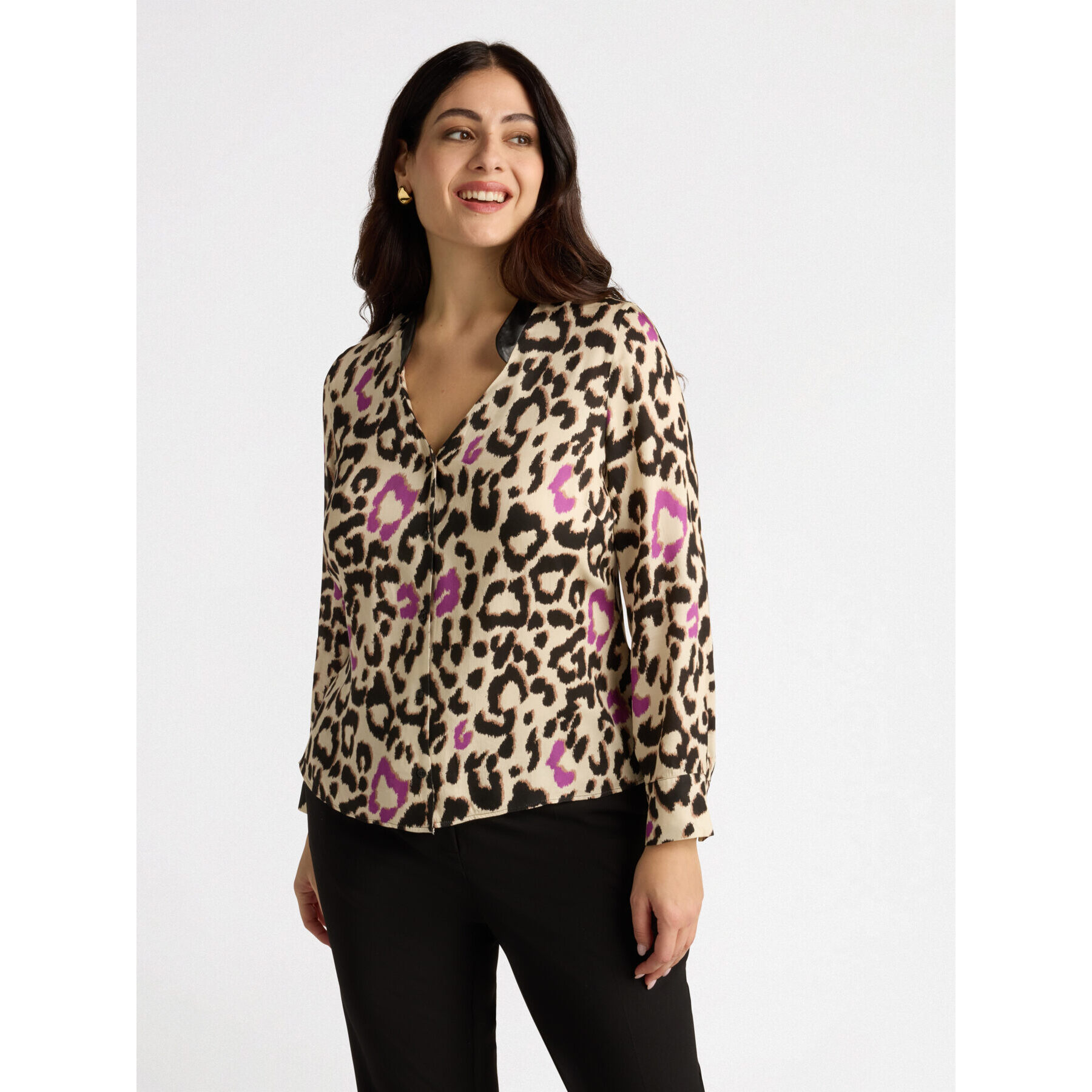 Fiorella Rubino - camisa manchada - Negro