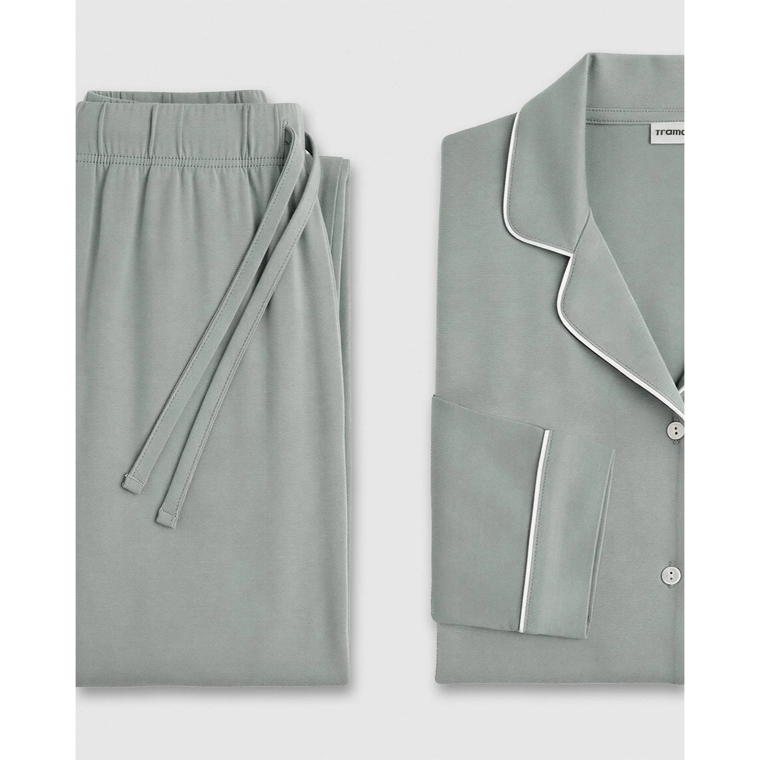 Pigiama lungo camicia in viscosa donna verde Kid