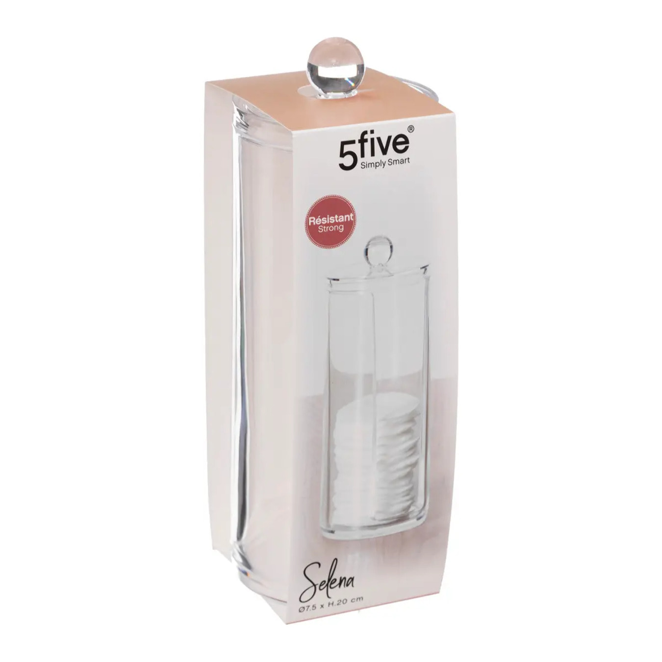 Distributeur à coton "Selena" transparent