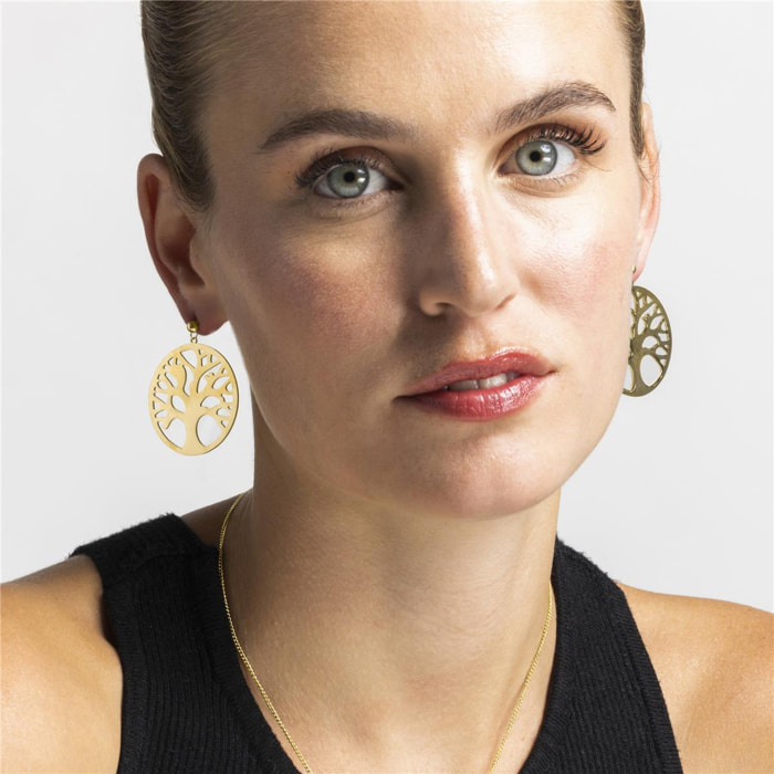 Pendientes acabado oro 18k