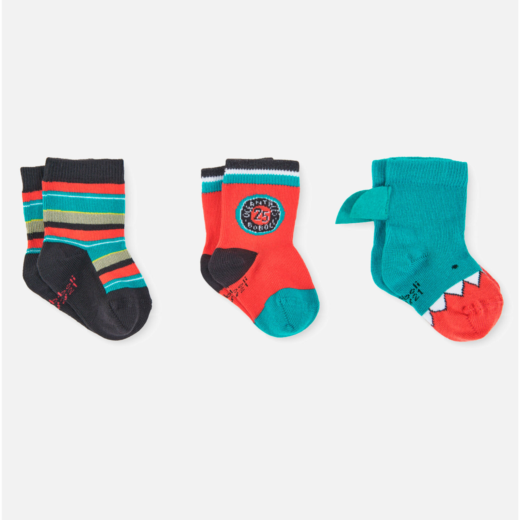 Pack calcetines bebé niño estampados, verde agua