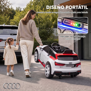 AIYAPLAY Coche Eléctrico para Niños Audi RS 6 Avant GT Coche de Batería 12V con Mando a Distancia 2,4 G Motor Doble Arranque Progresivo Suspensión MP3 Bocina y Faros LED 3-6 Años 3–5 km/h Blanco