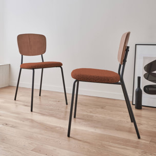 Chaise bouclette texturée (lot de 2) EMY