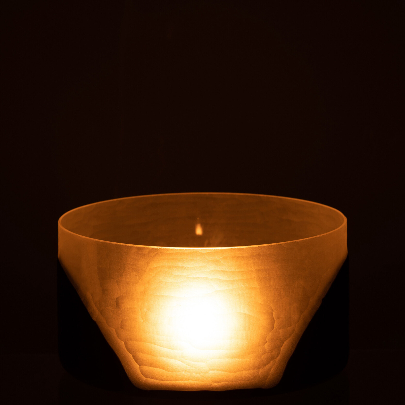 J-Line photophore Circulo Plat - verre - noir/transparent