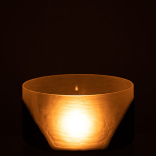 J-Line photophore Circulo Plat - verre - noir/transparent