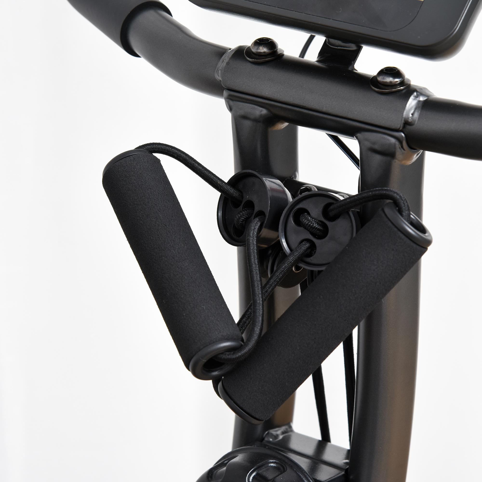 Homcom - Vélo d'appartement cardio Fitness pliable bandes résistance acier  gris noir