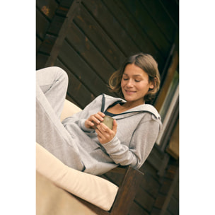 Giacca sportiva grigia con cappuccio