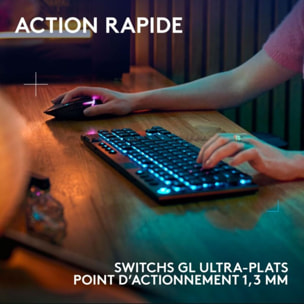 Clavier gamer sans fil LOGITECH G915 X Lightspeed TKL Tactile Noir