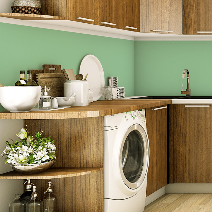 Rouleau adhésif décoratif Vinyle au Mètre - Menthe - Sticker Lavable Imperméable Mur Cuisine Meubles