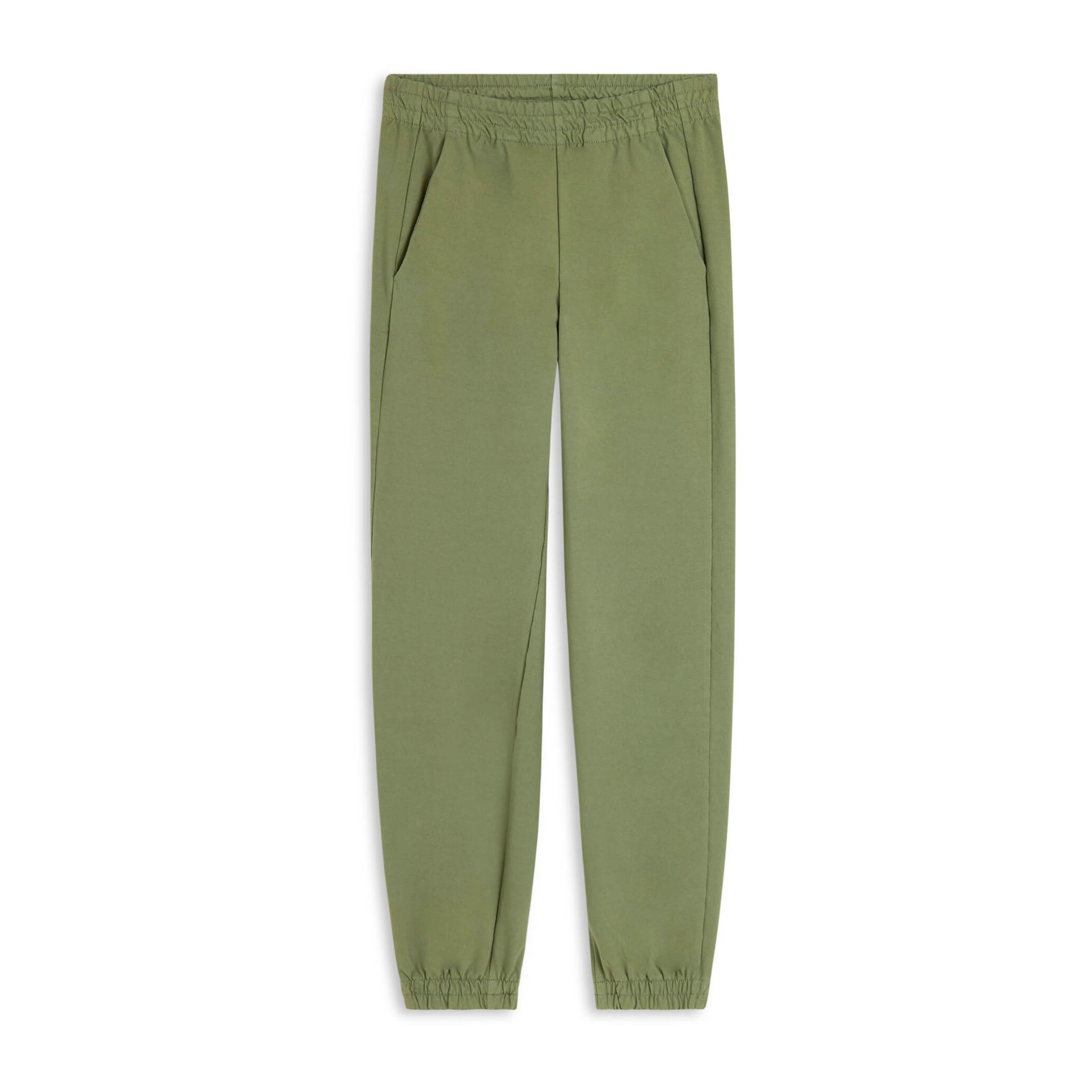 Pantaloni regular in felpa tinto enzimaticamente con fondo elastico