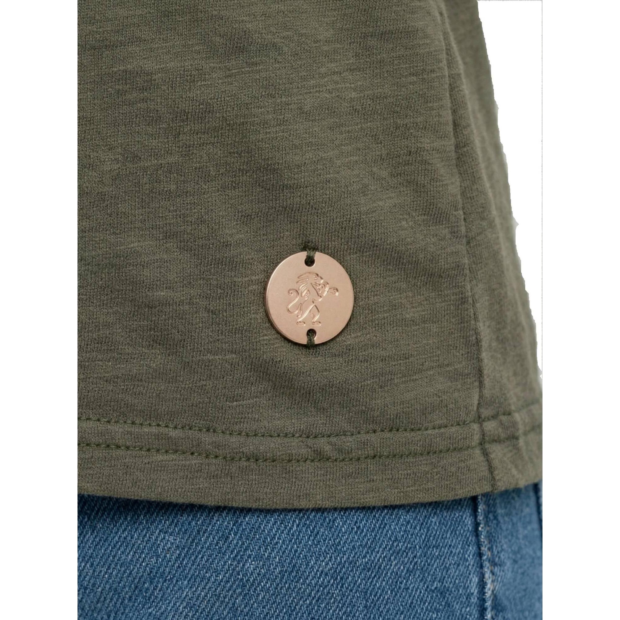 Camiseta de manga corta estilo safari urbano para mujer