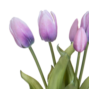 Mazzo di tulipani 1 pz - Colore Viola - 20xH39x20cm - Bianchi Dino