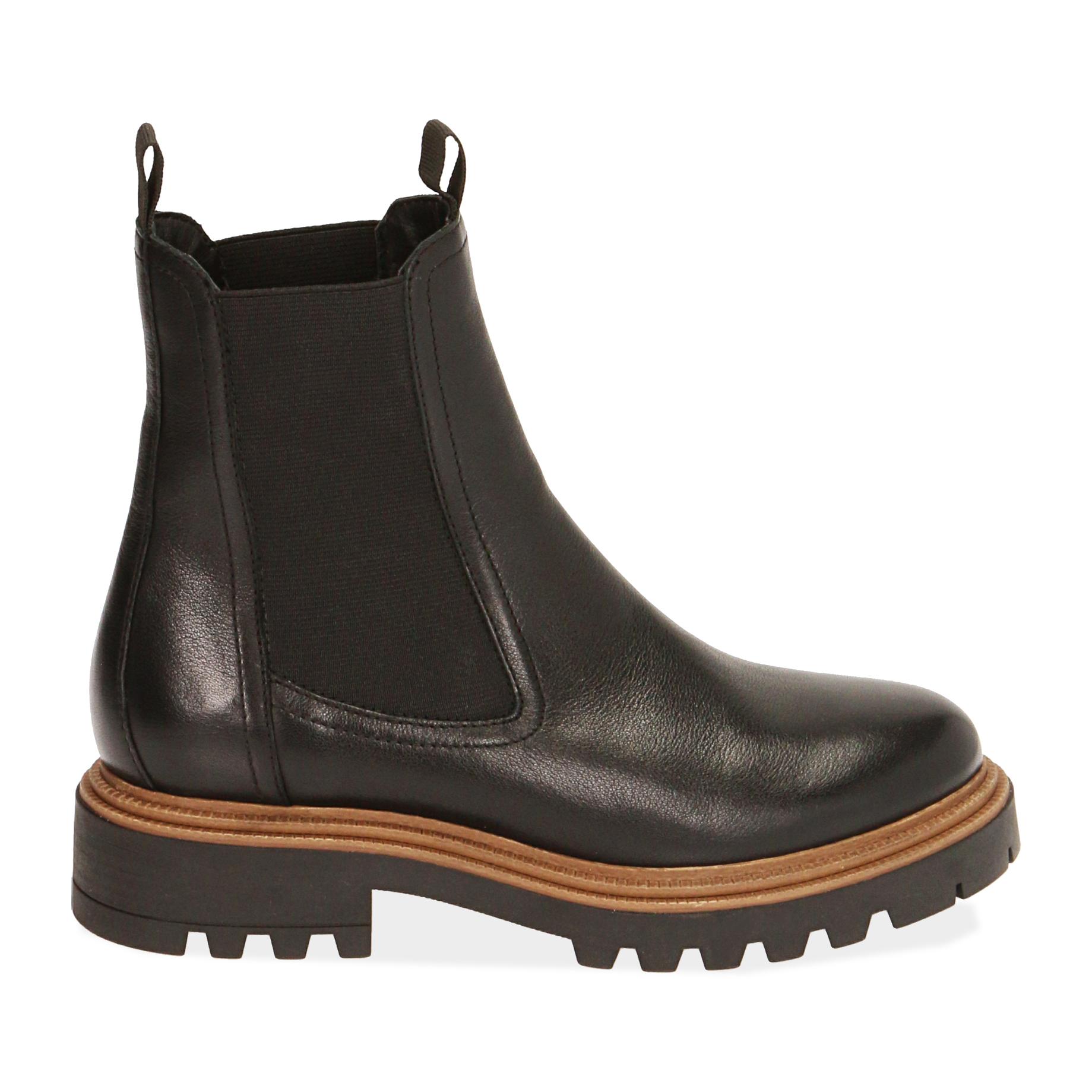 Chelsea boots nero/marroni in pelle