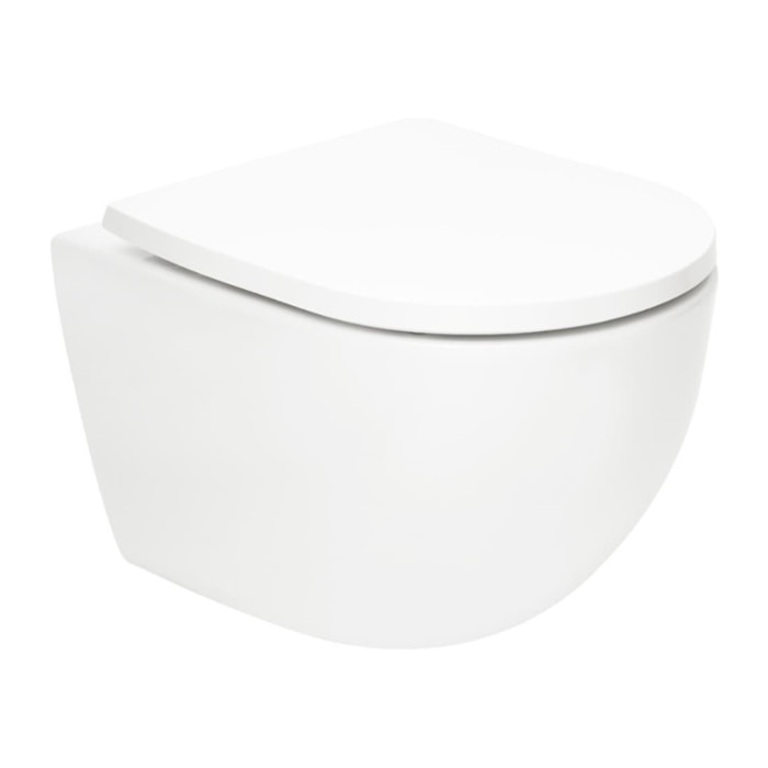 Vortex WC sans bride avec abattant SoftClose et fixations invisibles, blanc (SATFUS010RTORP)