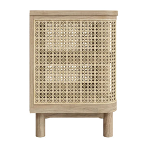 Table de chevet en bois massif et cannage - Antik