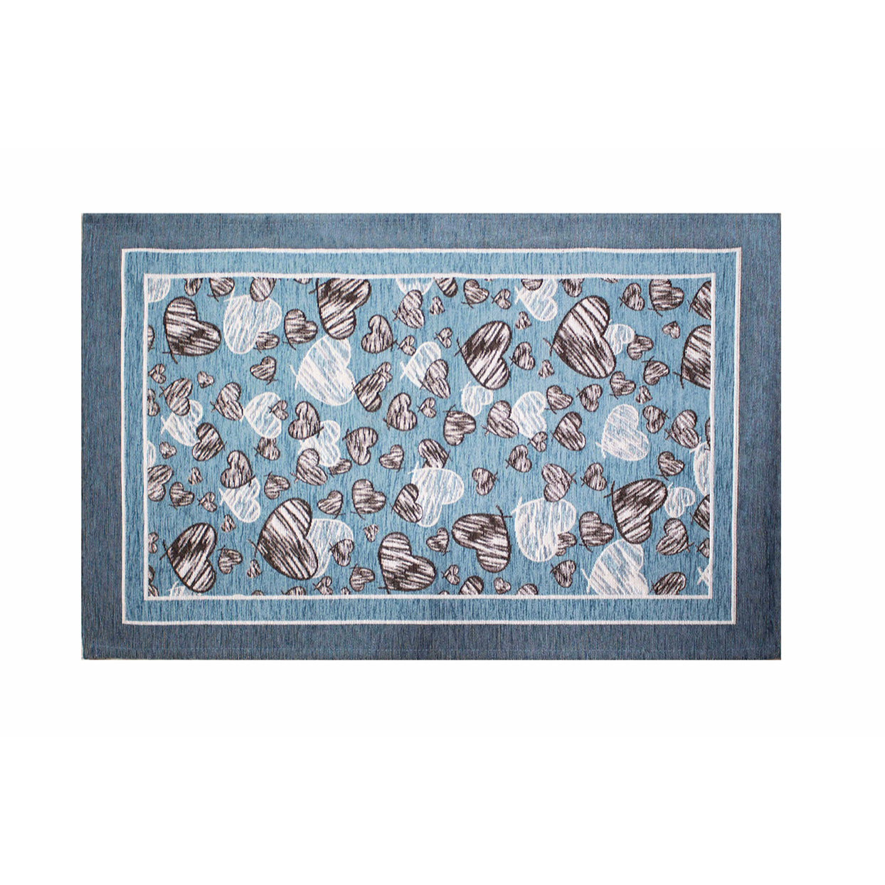 TAPPETO DA CUCINA MELODY AZZURRO CON FONDO ANTISCIVOLO