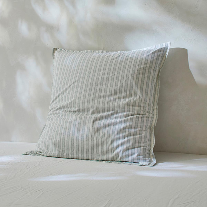 2 taies d'oreiller en 100% percale de coton organic KERALA vert clair